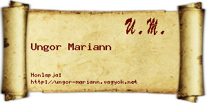 Ungor Mariann névjegykártya