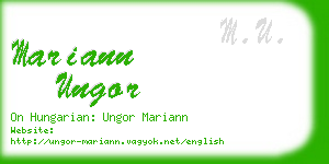 mariann ungor business card